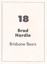 1990 Select AFL Stickers #18 Brad Hardie Back